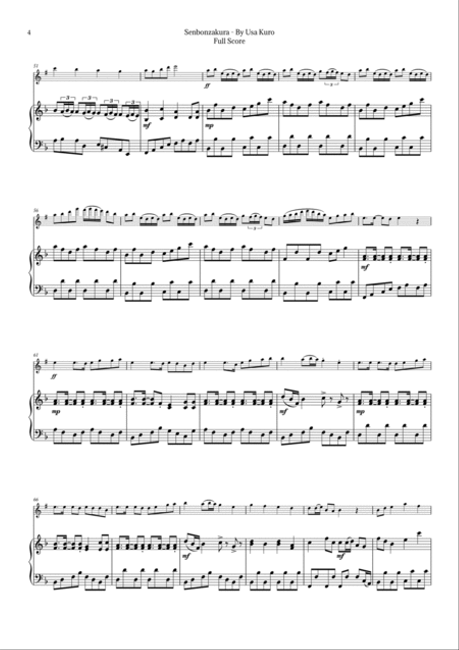 Senbonzakura Chamber Music scores gallery preview page 4