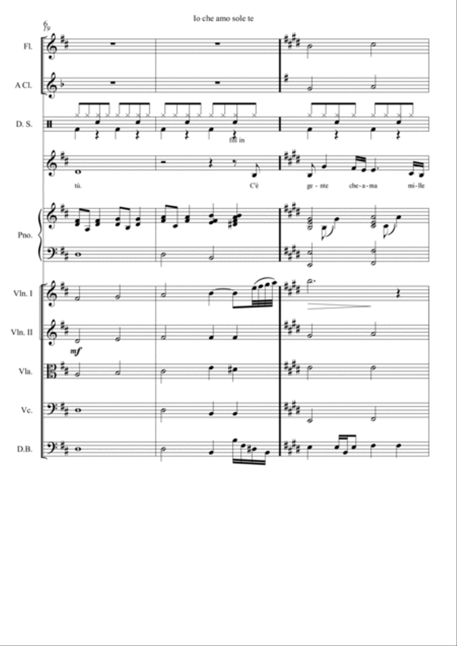 Io Che Amo Solo Te Clarinet scores gallery preview page 6