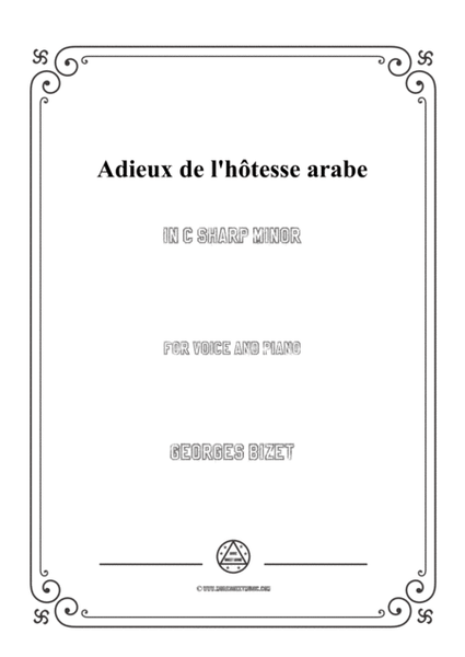 Bizet-Adieux de l'hôtesse arabe in c sharp minor,for voice and piano image number null