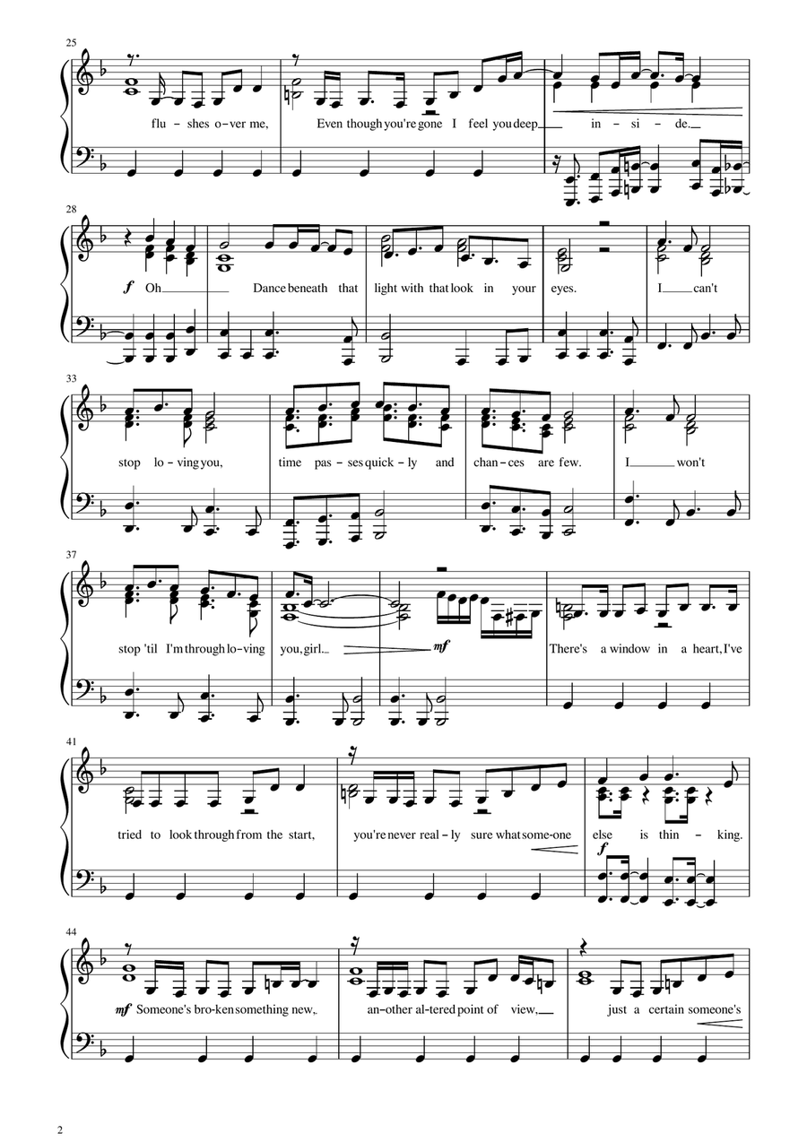 Stop Loving You Piano Solo scores gallery preview page 2
