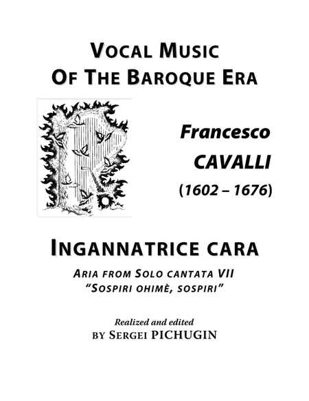 CAVALLI Francesco: Ingannatrice cara, aria from the cantata, arranged for Voice and Piano (A minor) image number null