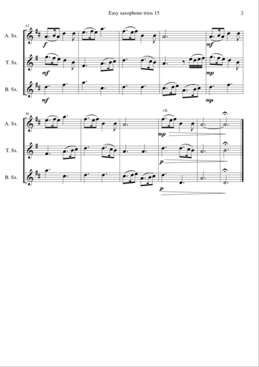 The Skye Boat Song (Speed bonny boat) for saxophone trio Woodwind Trio scores gallery preview page 3