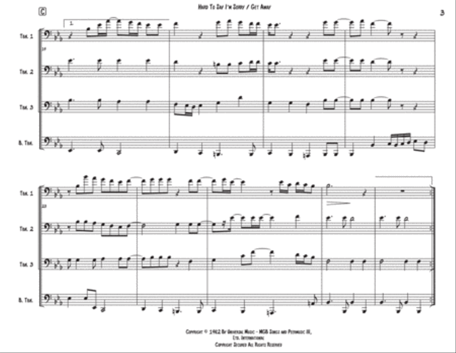 Hard To Say I'm Sorry Small Ensemble scores gallery preview page 3