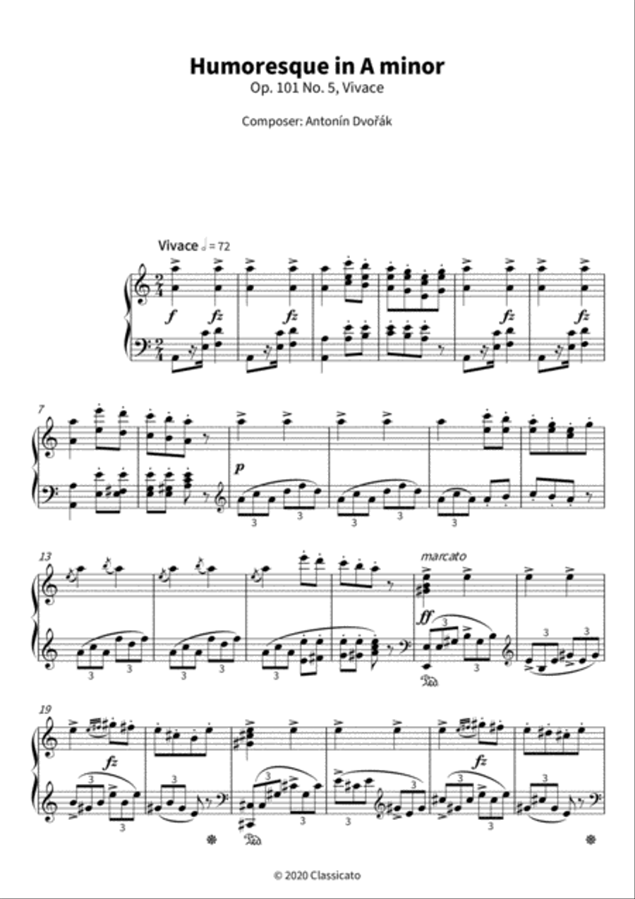 Humoresque in A minor Humoresque in A minor Piano Solo scores gallery preview page 3