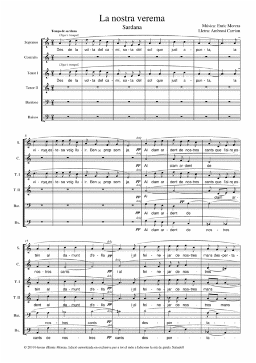 La nostra verema La nostra verema 4-Part scores gallery preview page 3