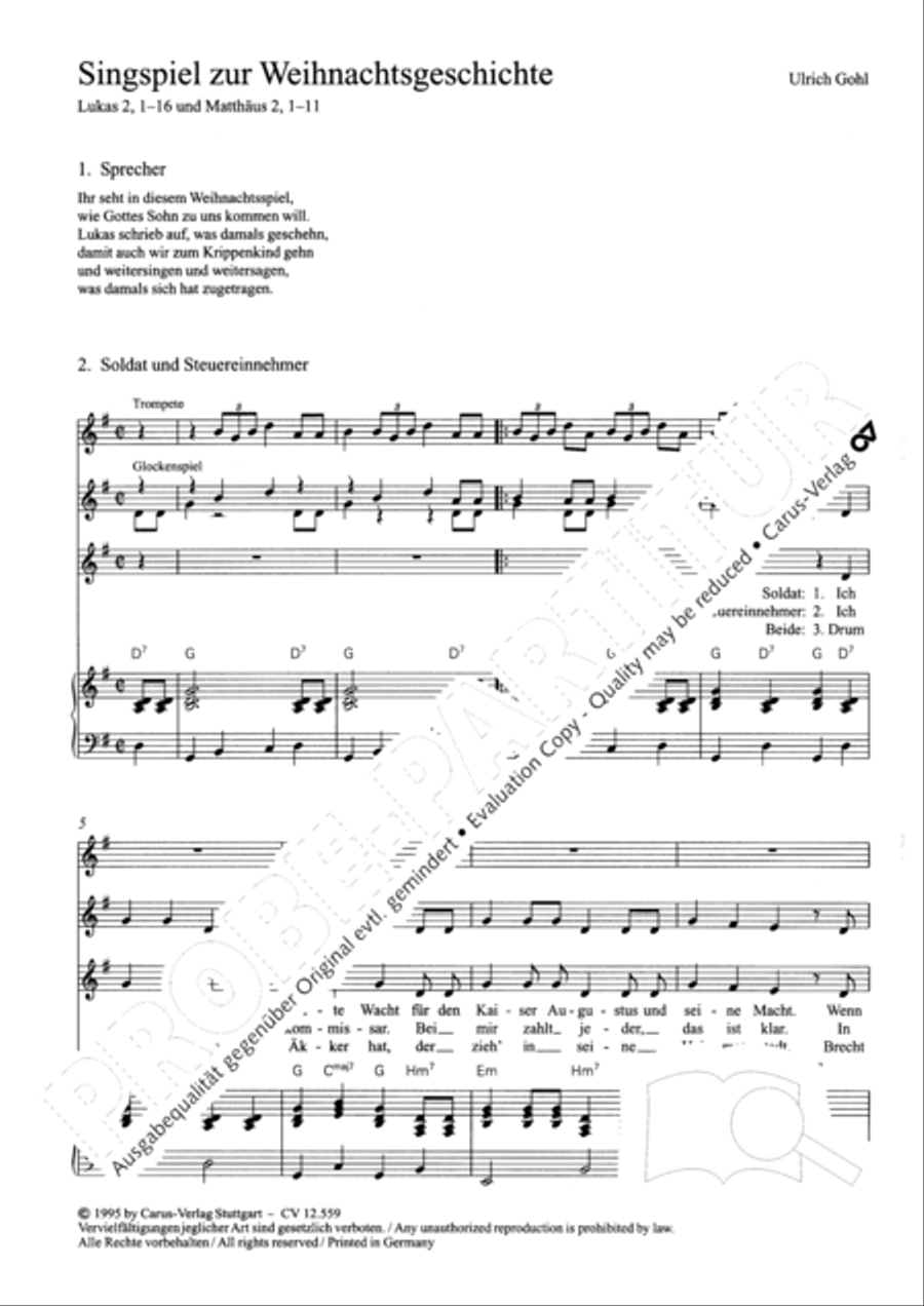 Singspiel zur Weihnachtsgeschichte Children's Choir scores gallery preview page 4