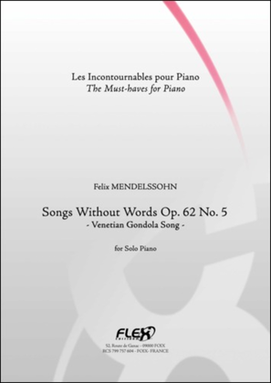 Book cover for Songs Without Words Op. 62 No. 5 "Venetian Gondola Song"