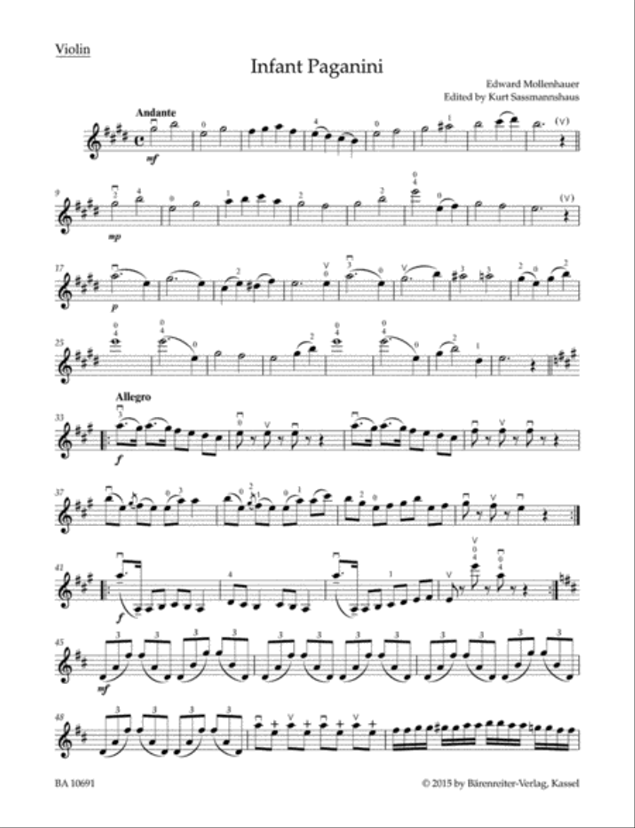 The Infant Paganini for Violin and Piano Violin Solo scores gallery preview page 2