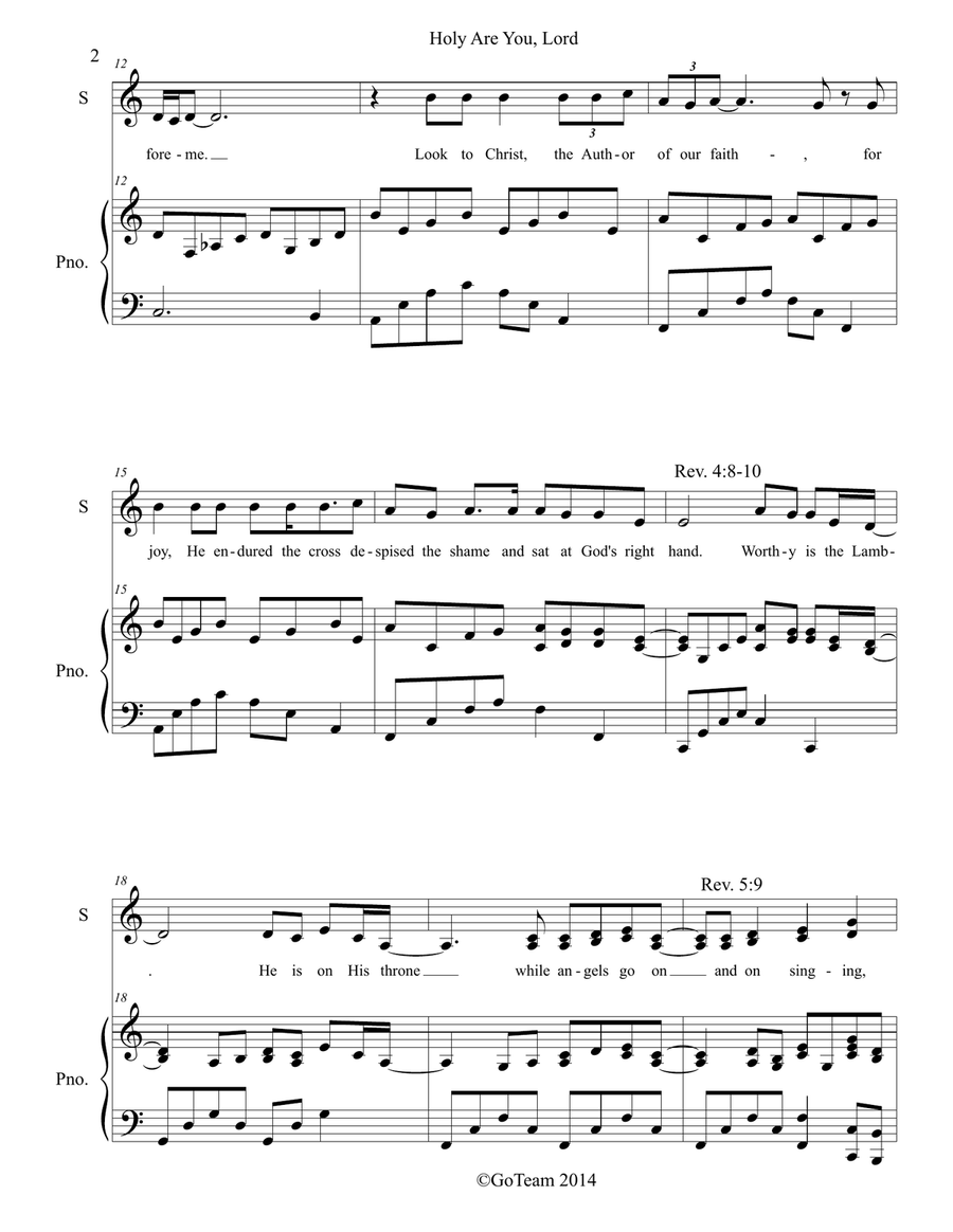 Holy Are You, Lord SSA scores gallery preview page 2