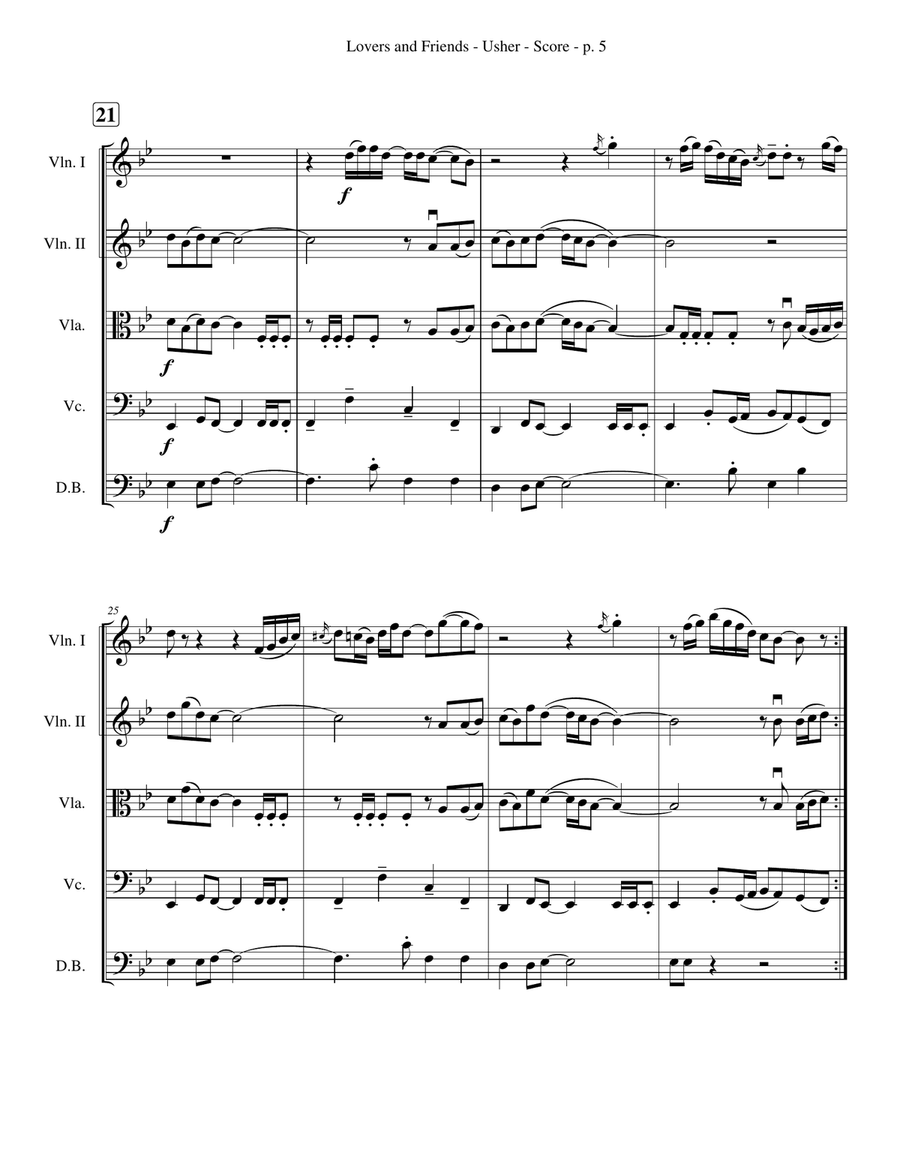 Lovers And Friends String Quartet scores gallery preview page 5