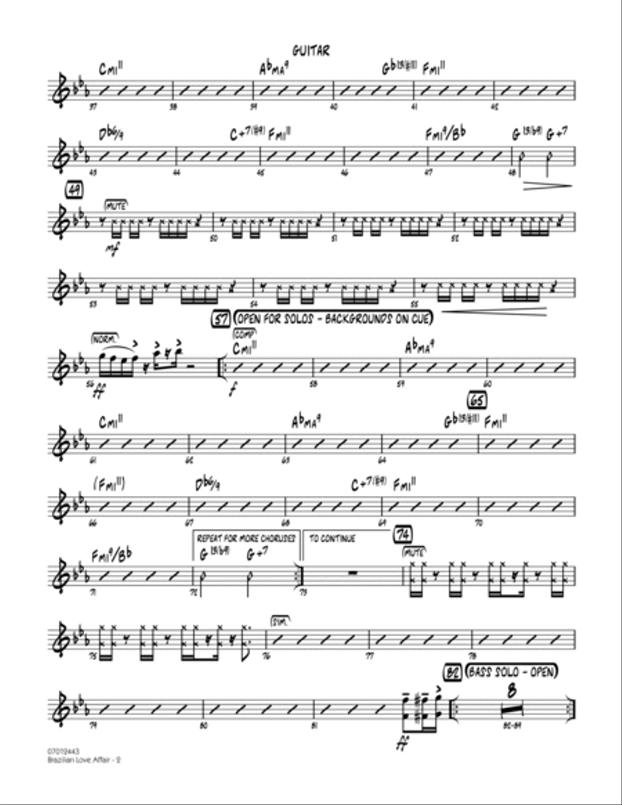 Brazilian Love Affair - Guitar Part scores gallery preview page 2