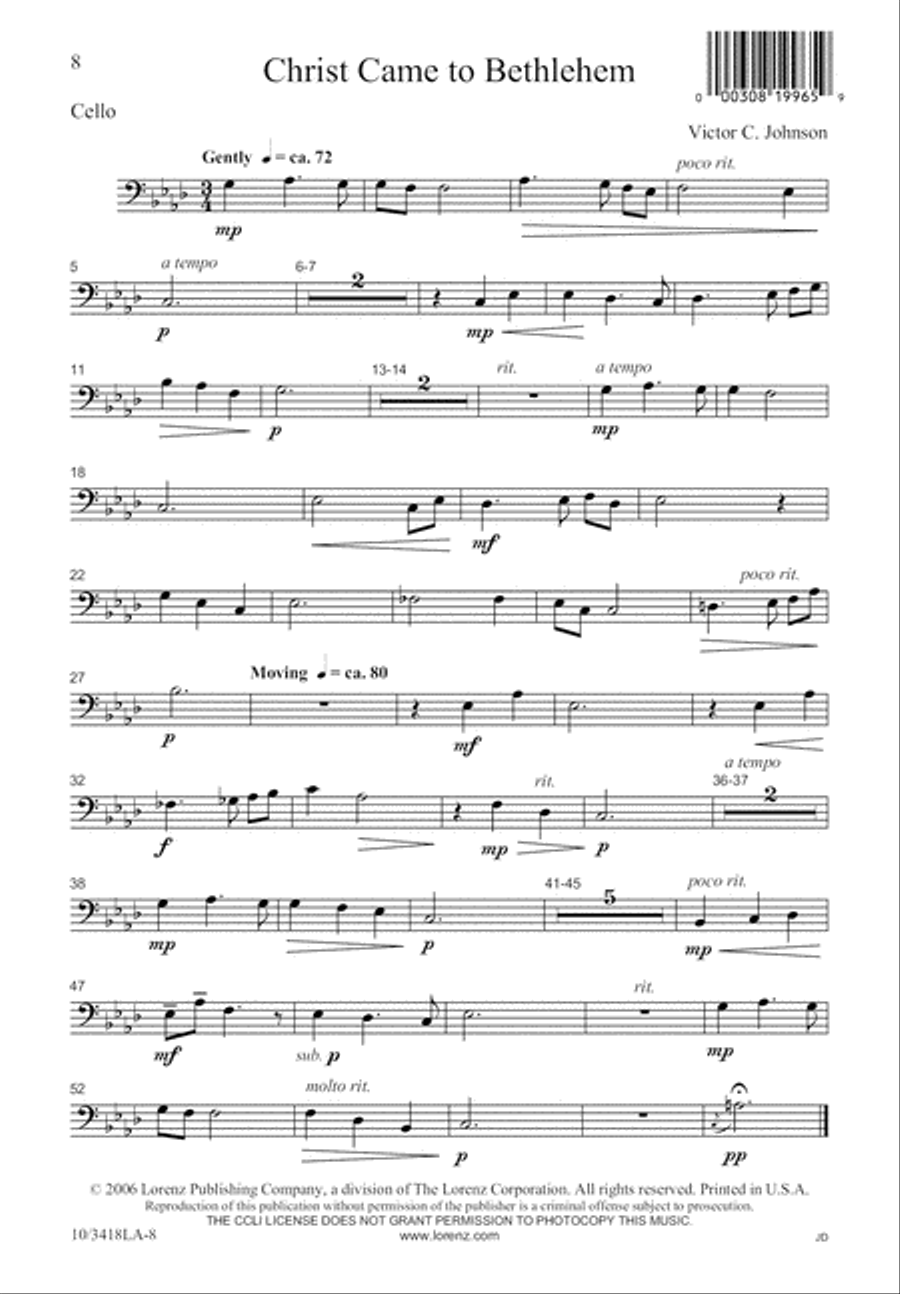 Christ Came to Bethlehem SSA scores gallery preview page 8