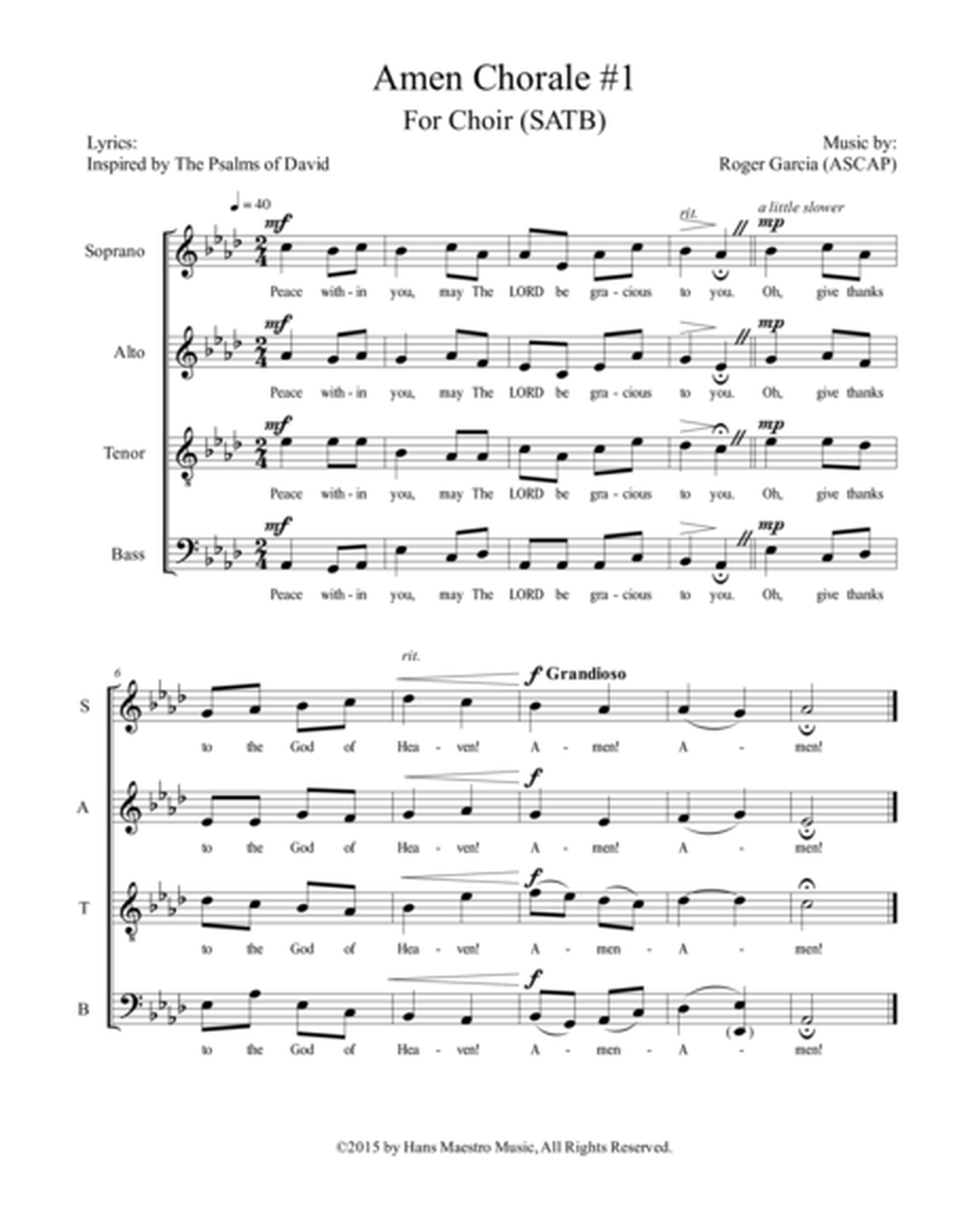 Amen Chorale #1 (SATB) image number null
