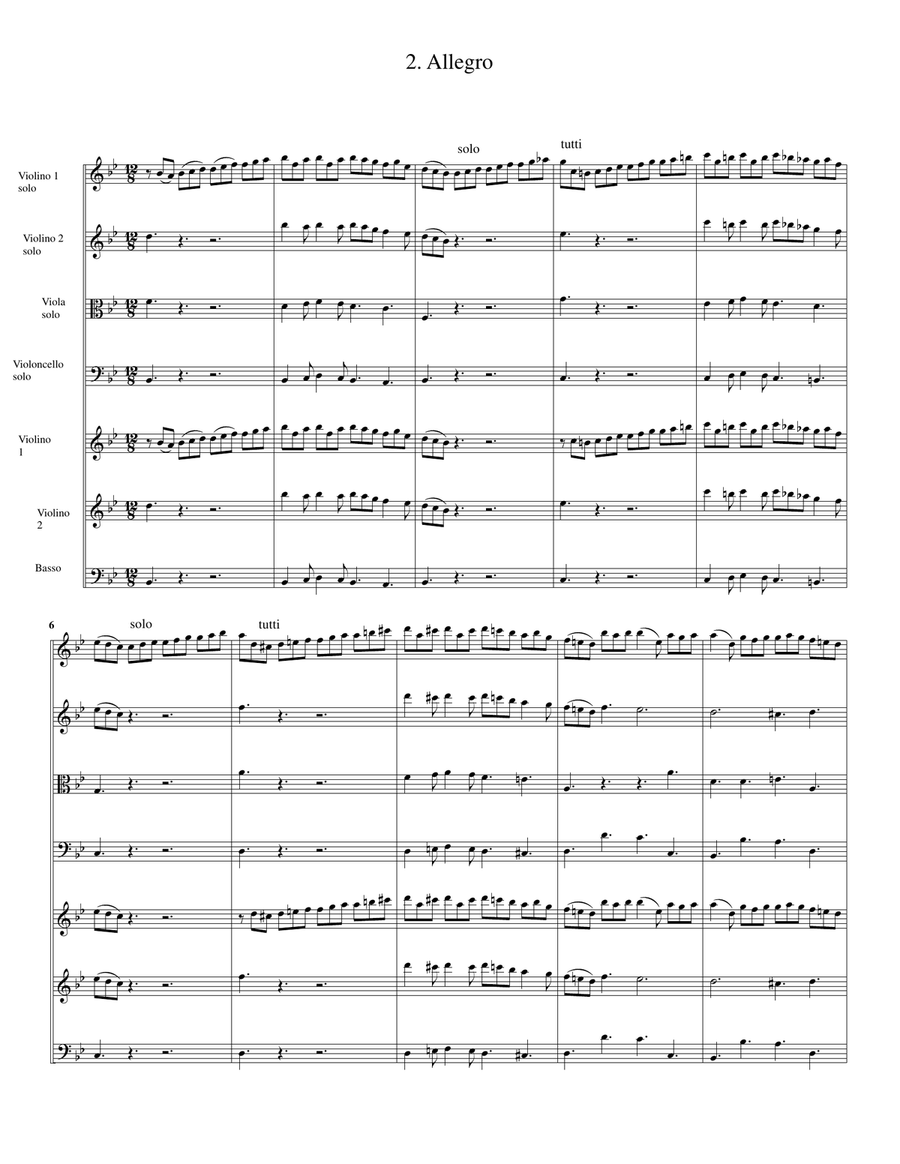 Concerto grosso Op.3, no.5 in B flat major String Orchestra scores gallery preview page 4