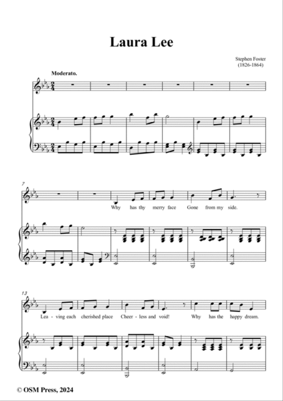 S. Foster-Laura Lee,in E flat Major Voice scores gallery preview page 2