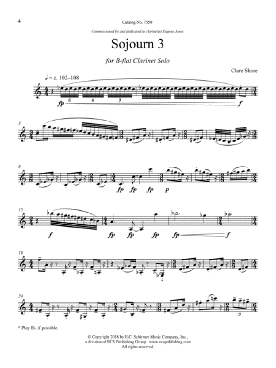 Sojourn 3 B-Flat Clarinet scores gallery preview page 2
