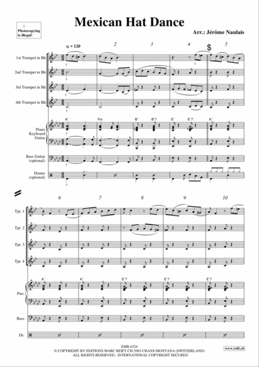 Mexican Hat Dance Trumpet scores gallery preview page 3