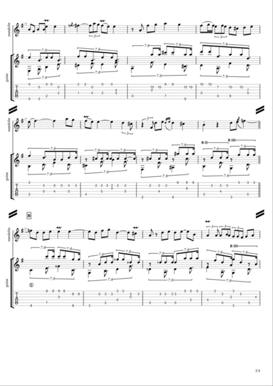 Mândro, ce mult te-am iubit (Vasile Pandelescu) partituri pentru mandolină si chitara Acoustic Guitar scores gallery preview page 2