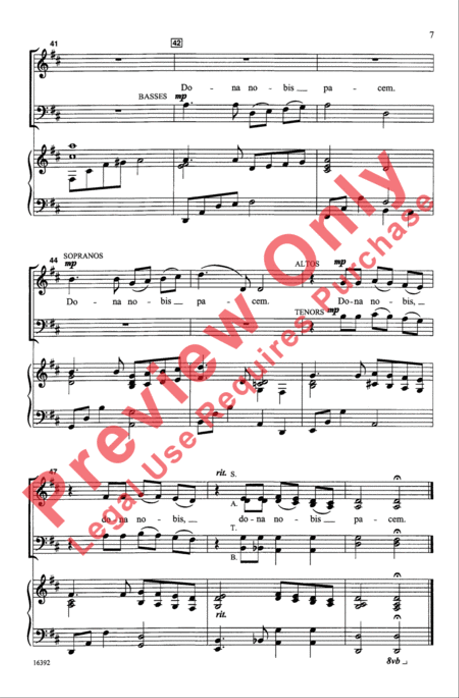 Dona Nobis Pacem 4-Part scores gallery preview page 6