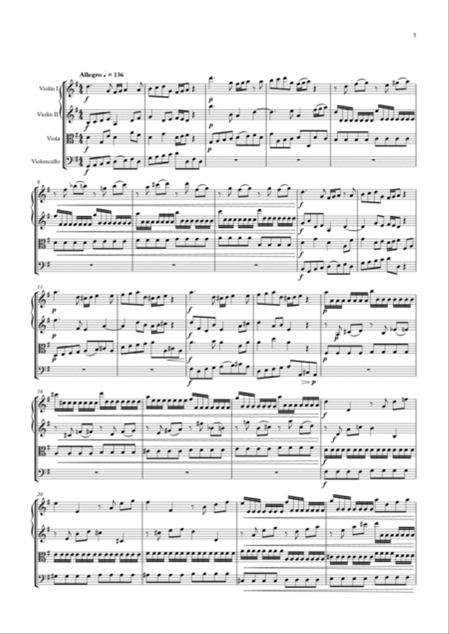 Concerto grosso in G major op. 6 no. 1 String Quartet scores gallery preview page 3