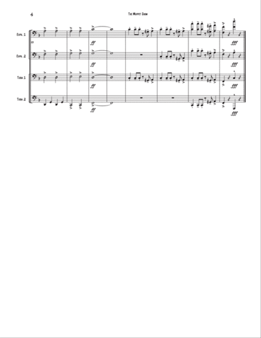 The Muppet Show Theme Brass Quartet scores gallery preview page 4
