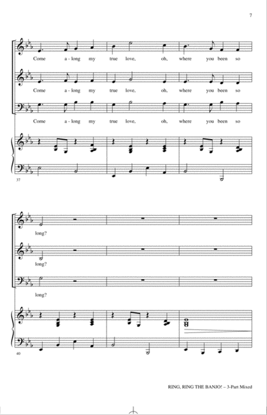 Ring, Ring The Banjo! (arr. Glenda E. Franklin) 3-Part scores gallery preview page 6