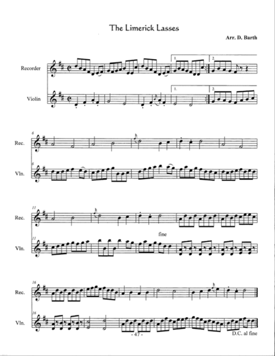 Lastly Lasses (8 Duos) Set of Parts scores gallery preview page 5