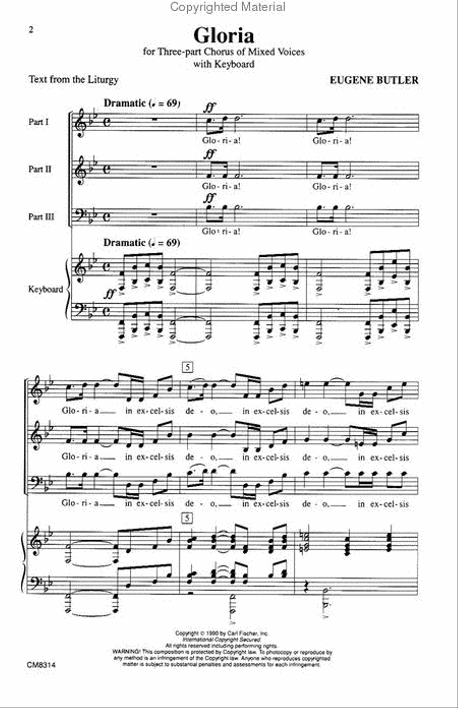 Gloria Gloria 3-Part scores gallery preview page 2