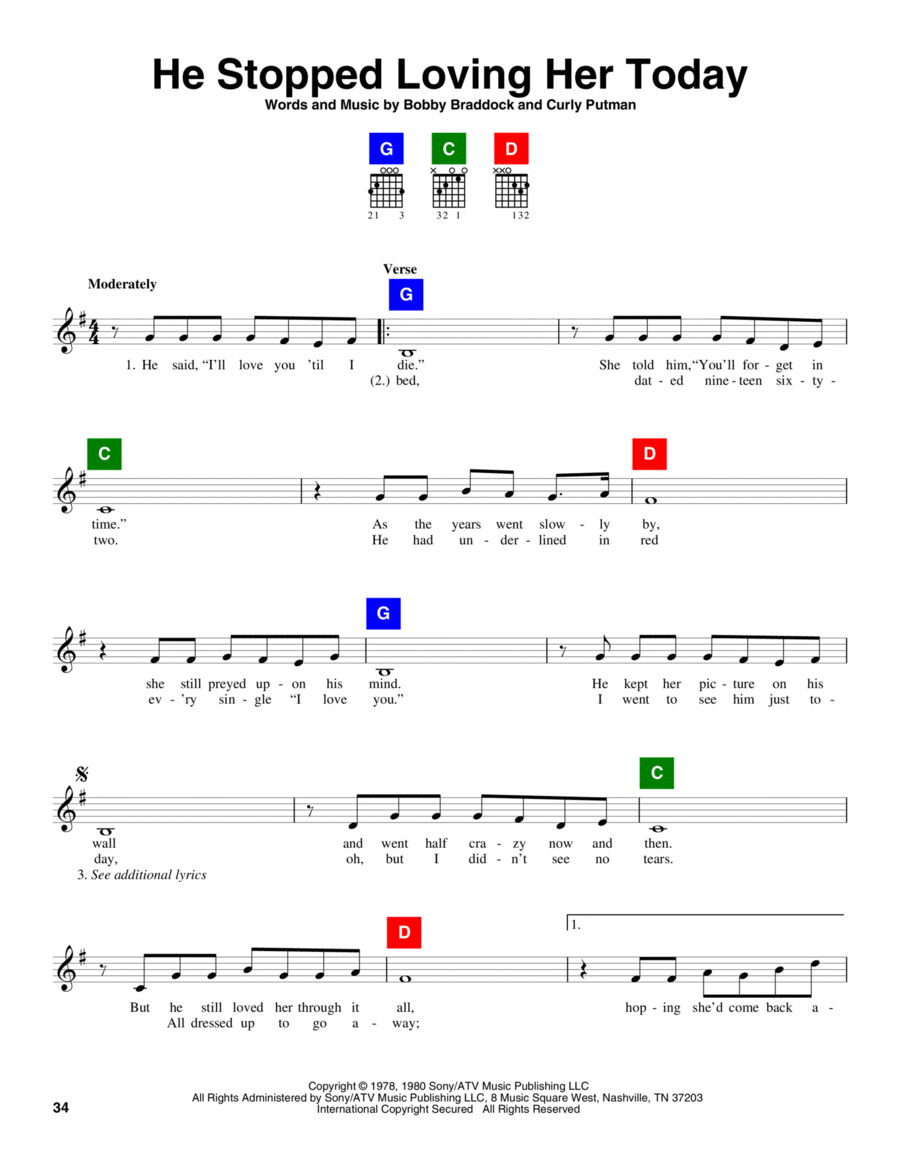 He Stopped Loving Her Today Electric Guitar scores gallery preview page 1