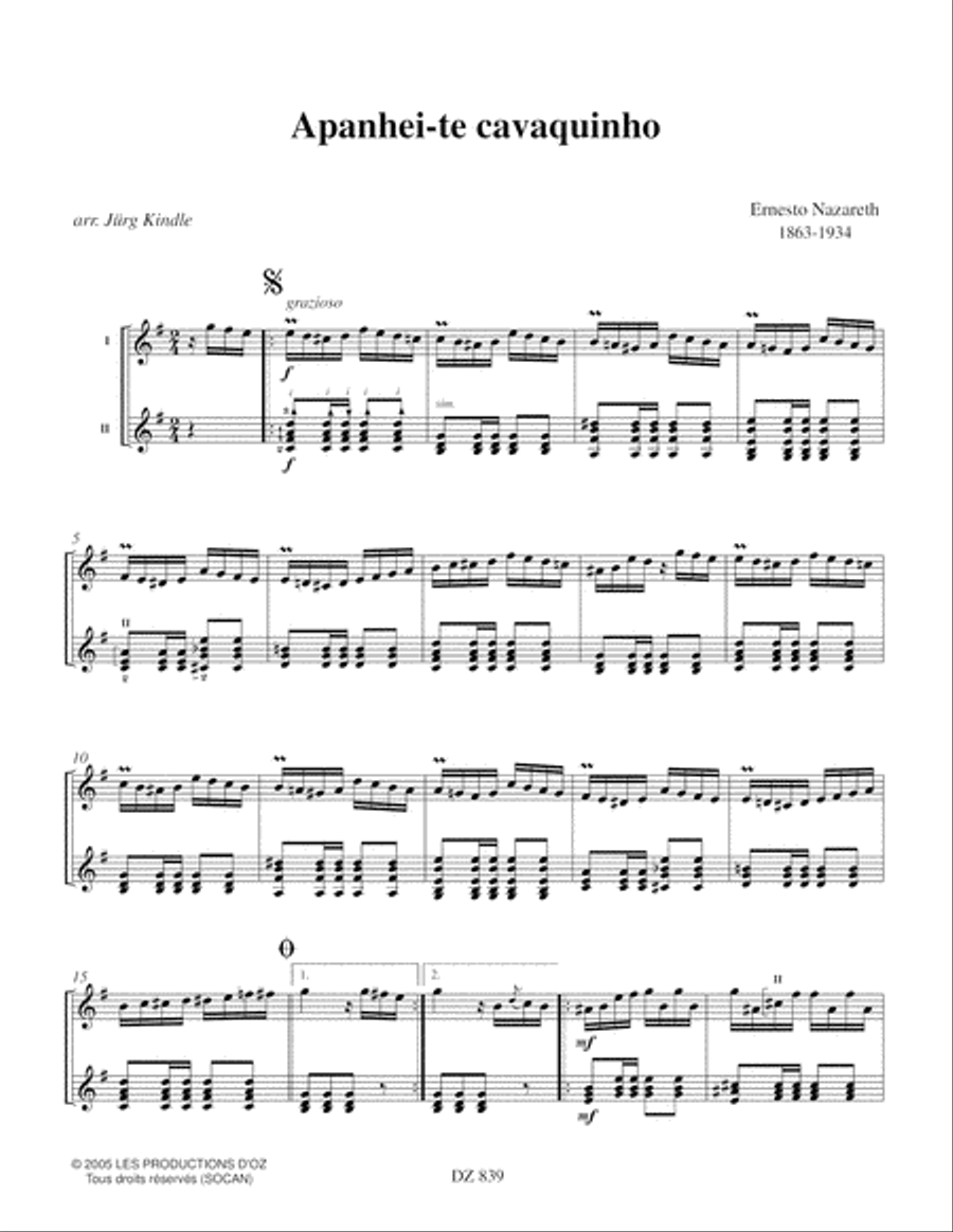 Apanhei-te cavaquinho, Turbilhão de Beijos, Escorregando Classical Guitar scores gallery preview page 3