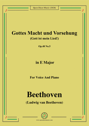 Beethoven-Gottes Macht und Vorsehung,Op.48 No.5,in E Major,for Voice and Piano