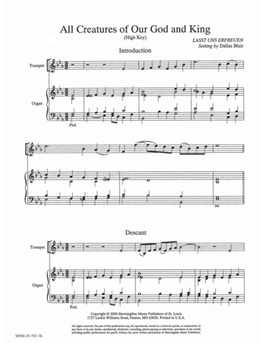 All Creatures of Our God and King Trumpet scores gallery preview page 1