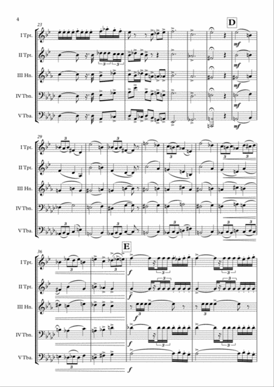 "Fanfare Pour précéder la Péri" (Brass Quintet) arr. Adrian Wagner image number null