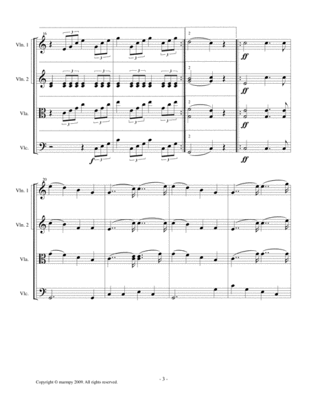 Wedding March by Mendelssohn (arranged for String Quartet)