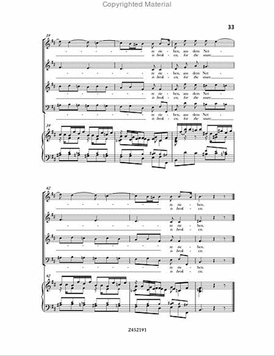 Nach dir, Herr, Verlanget Mich, BWV 150 Choir scores gallery preview page 33