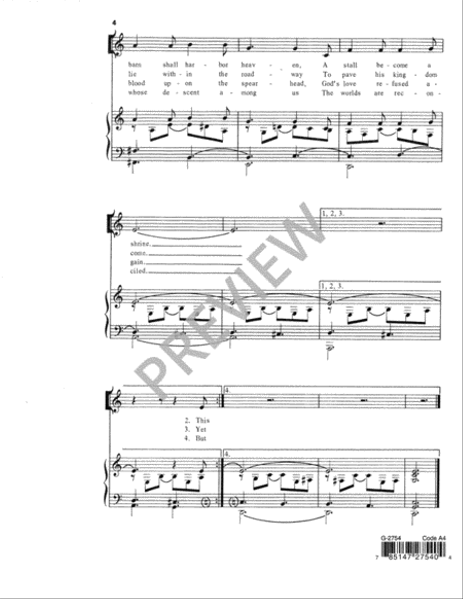 A Stable Lamp is Lighted Unison Choir scores gallery preview page 5
