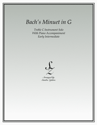 Bach's Minuet In G (treble C instrument solo)
