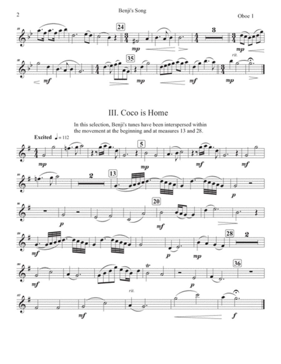 Benji's Song for WW Trio; Oboe, Oboe and English Horn image number null