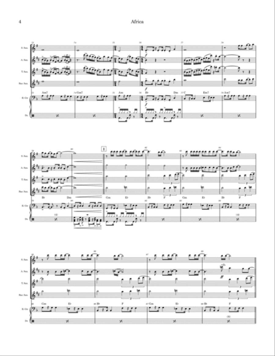 Africa Saxophone Quartet scores gallery preview page 4