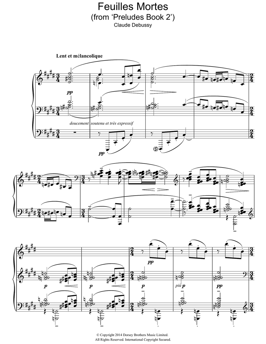 Feuilles Mortes (from 'Preludes Book 2') Piano Solo scores gallery preview page 1
