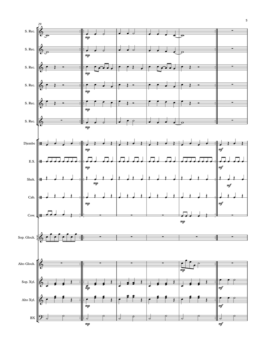 Banuwa (For Orff Ensemble) Banuwa (For Orff Ensemble) Large Ensemble scores gallery preview page 5