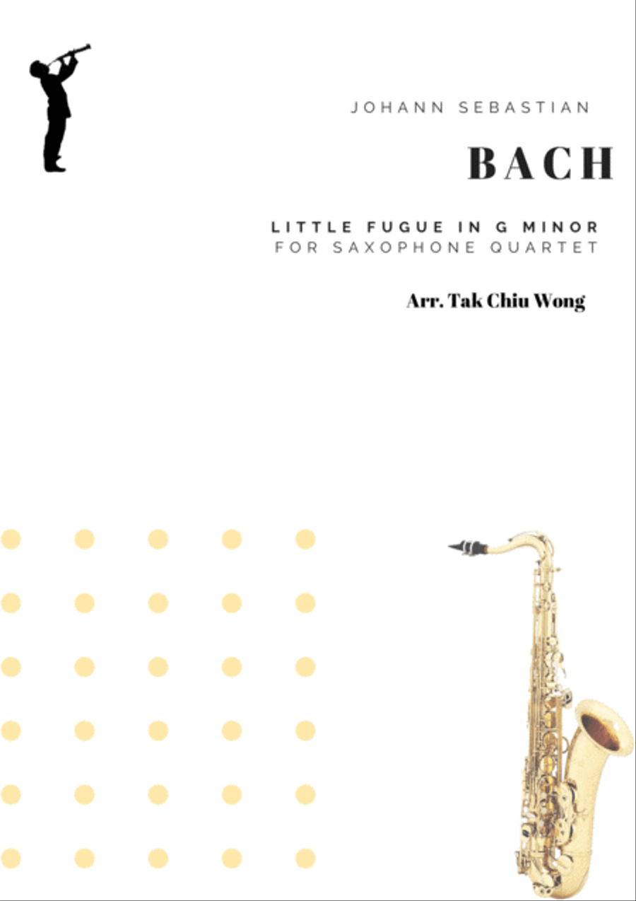 Little Fugue in G minor arranged for Saxophone Quartet Saxophone Quartet scores gallery preview page 1
