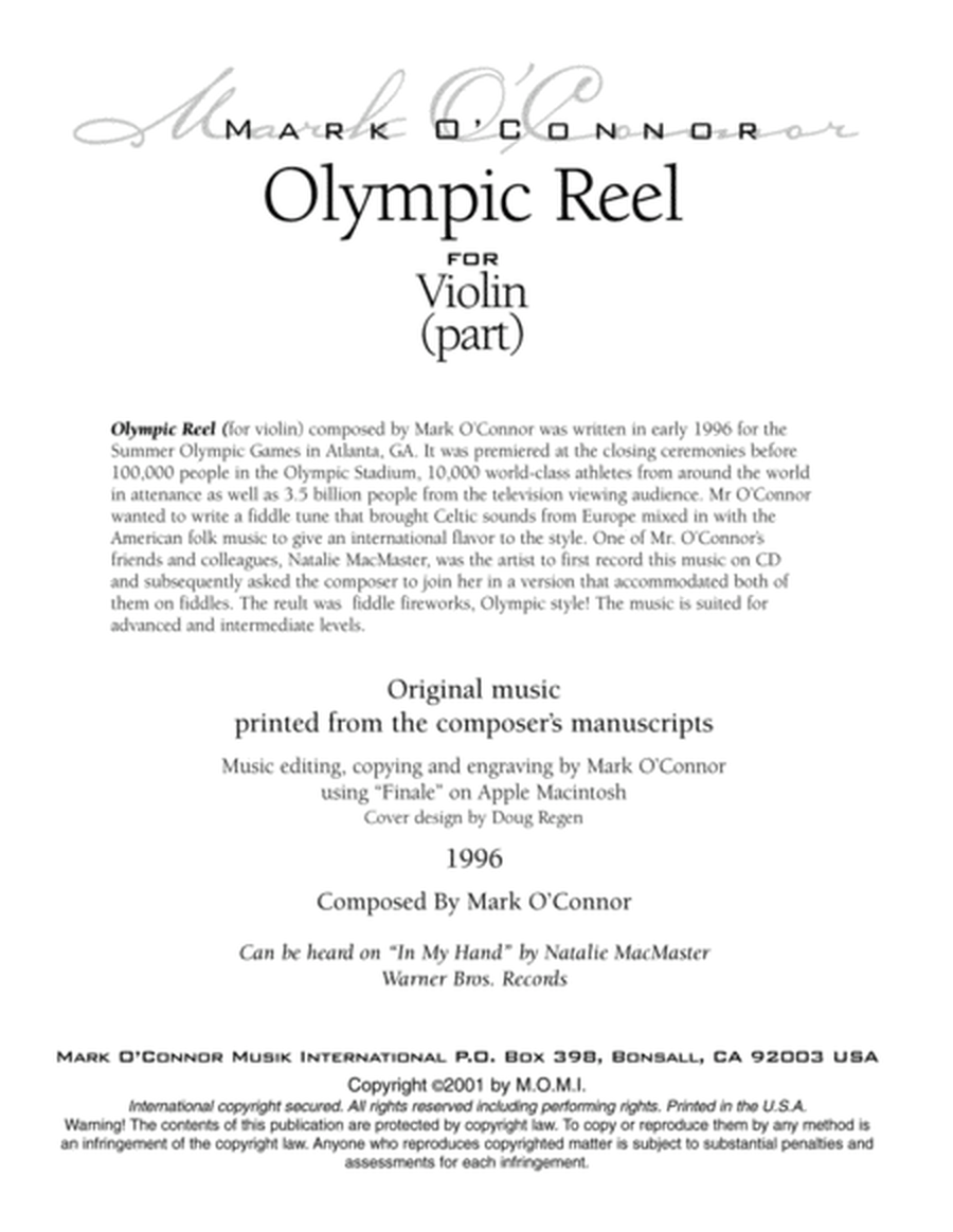 Olympic Reel (violin part - violin and rhythm section) image number null