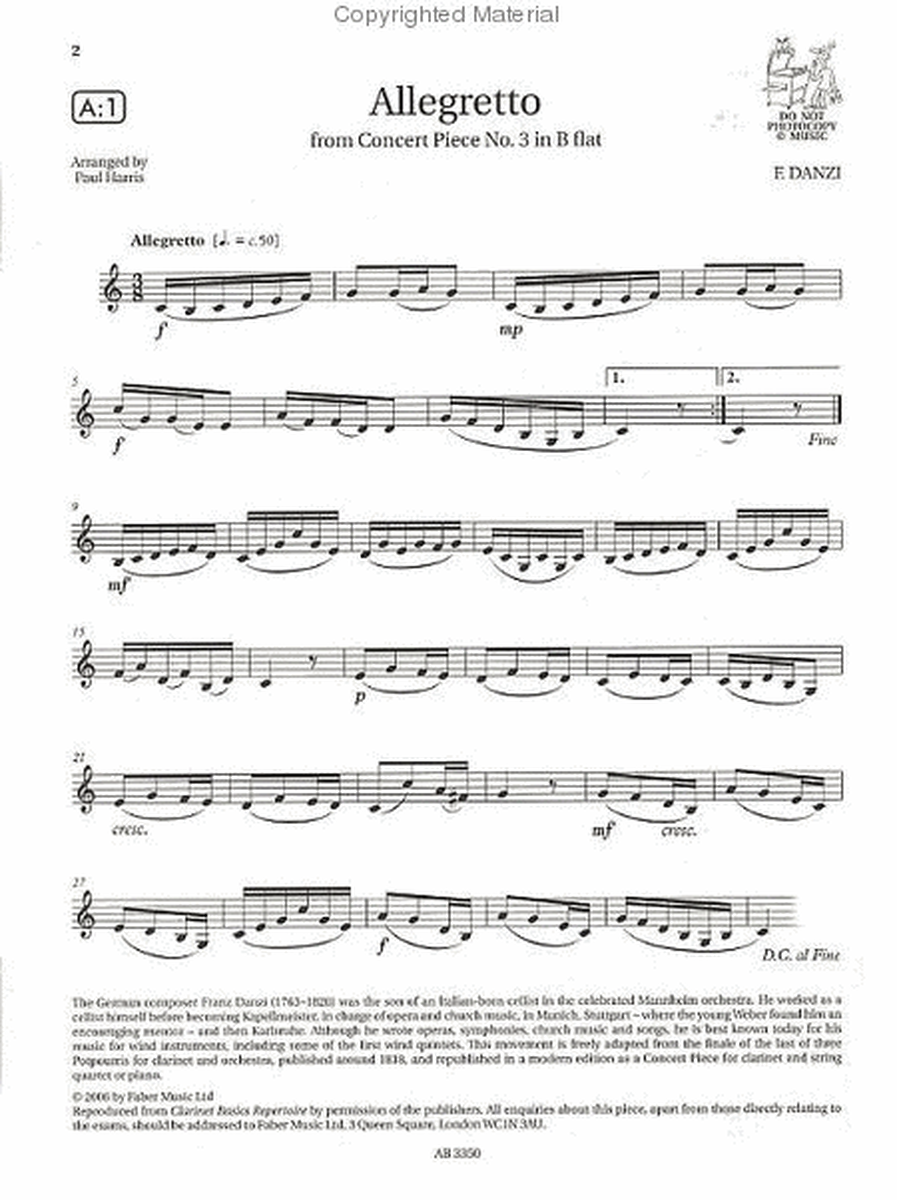 Grade 4 Selected Clarinet Exam Pieces 2008-2013