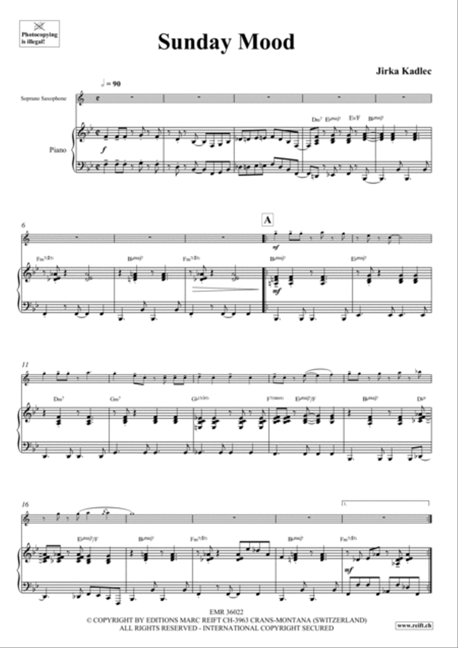 Sunday Mood Soprano Saxophone scores gallery preview page 4