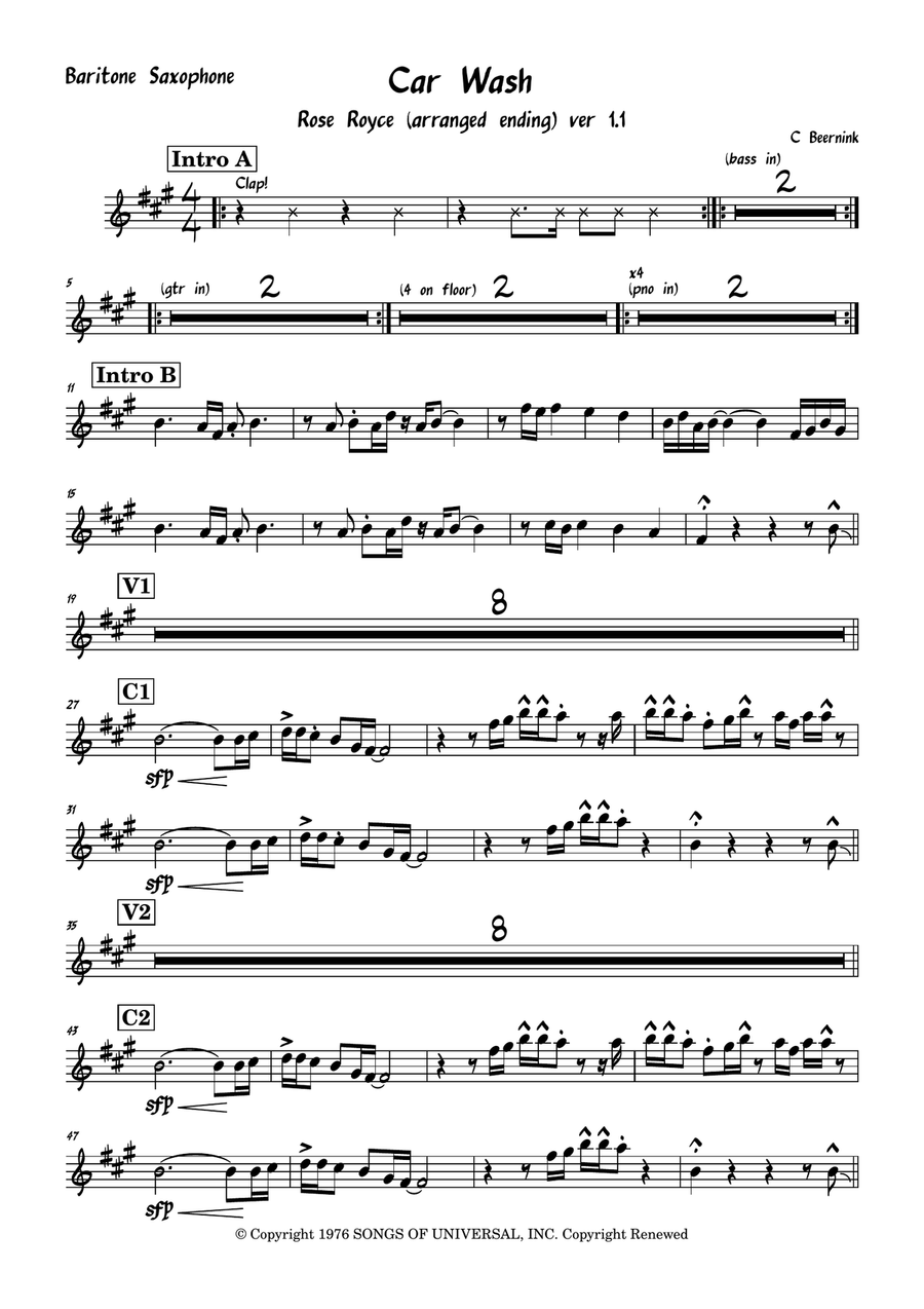 Car Wash Voice scores gallery preview page 5