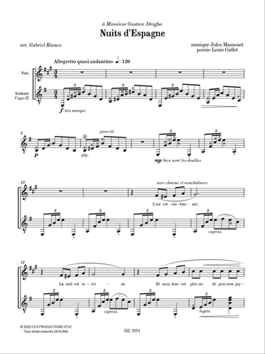 Nuits d'Espagne Classical Guitar scores gallery preview page 2