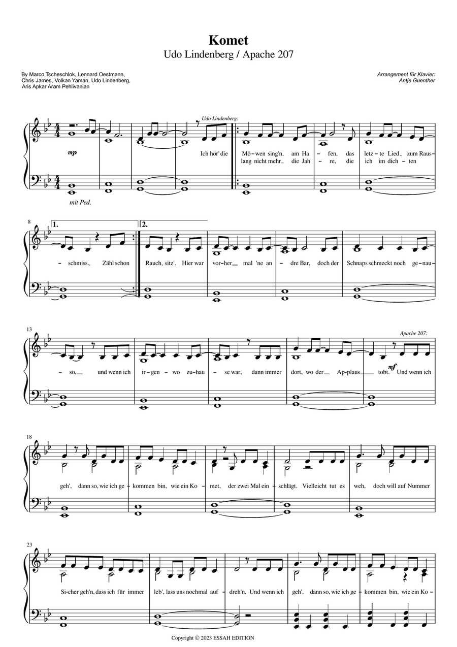 Komet Piano Solo scores gallery preview page 1