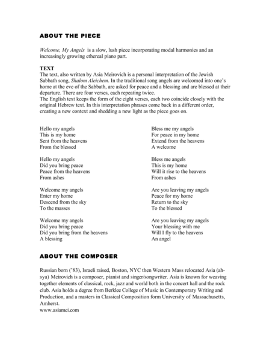 Welcome, My Angels (SATB) 4-Part scores gallery preview page 2