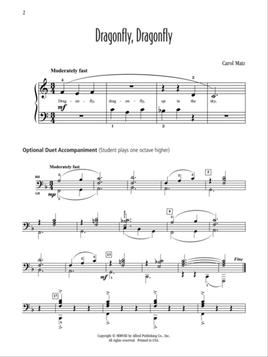Dragonfly, Dragonfly Easy Piano scores gallery preview page 2